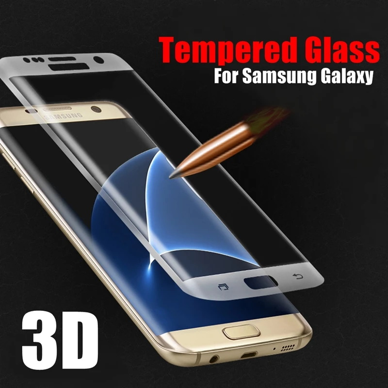 3D Explosion proof Premium Tempered Glass For Samsung S6 S7 Edge Screen Protector Film For