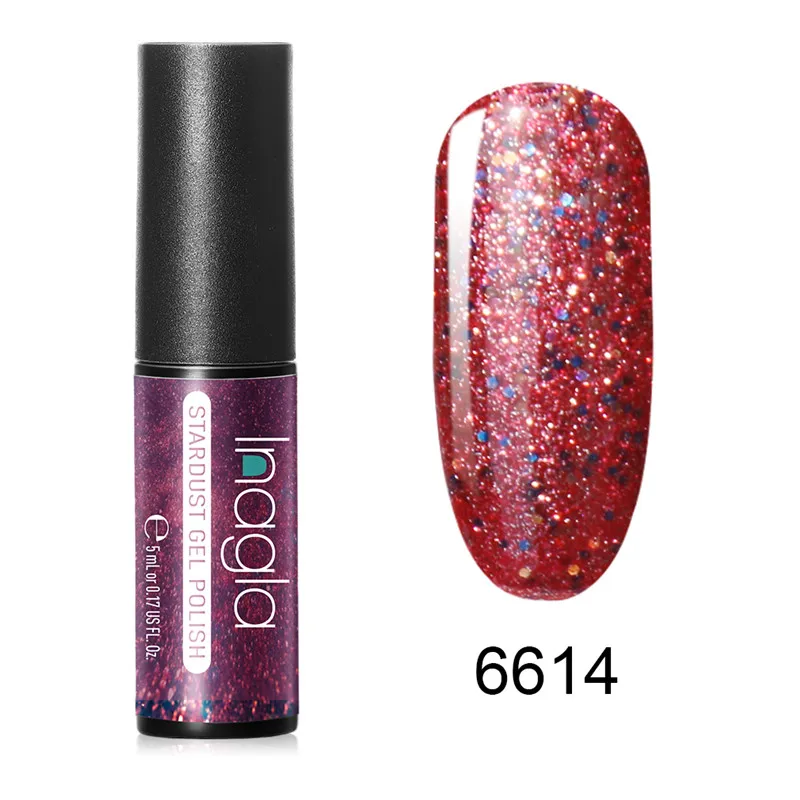 Inagla Starry Series Nail Polish 5ml Red Gold Blue Soak Off UV Gel Polish Glue Lacquer Manicure Nail Art Varnish Tool