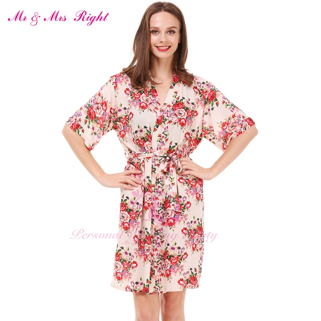 Hot Sell Cotton Printed Flower Robe For Wedding Party Gown Bathrobe Girl’s Soft Nightown Pajamas Good Feeling Kimono