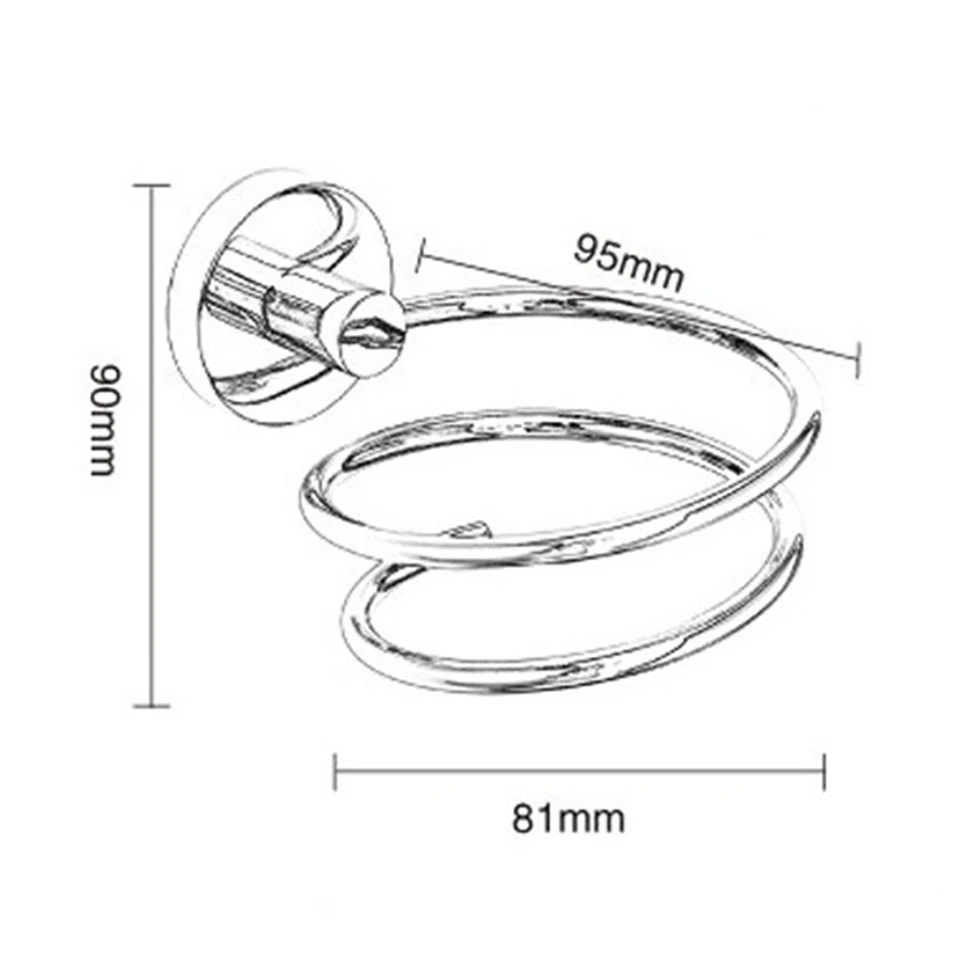 Простой стиль из нержавеющей стали хромированная отделка Фен держатель-спираль настенные полки для ванной комнаты Стеллаж для хранения аксессуары