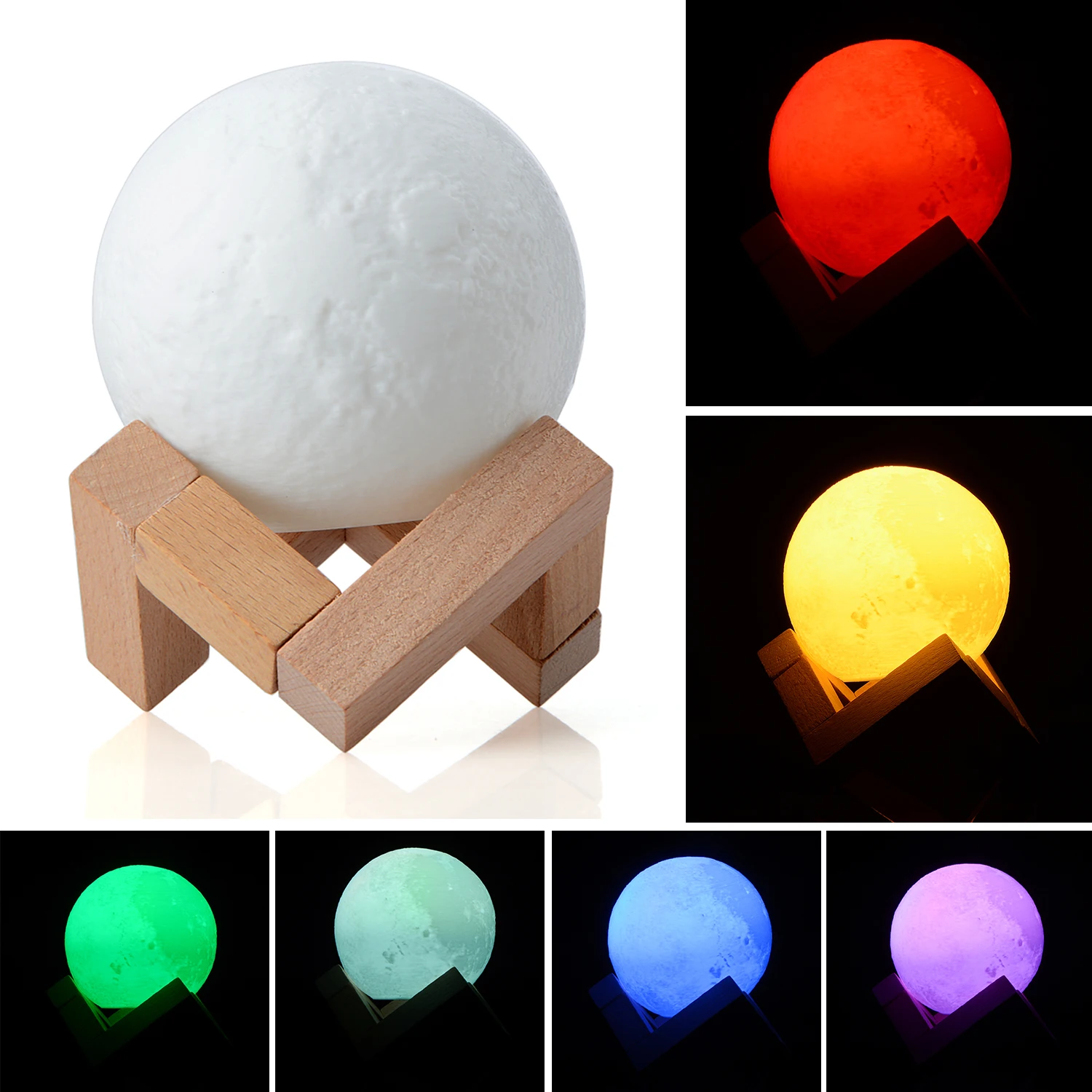

3D Light Full Moon Light Print Simple Personality Lunar Lamp Creative Desk Lamp Night Lights For Decoration Dia 8/10/15cm T0.2