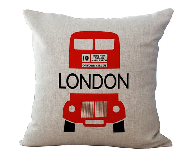 ZXZXOON Decorative Throw Pillow Case London Style Car Soider Soldiers Polyester Cushion Cover For Sofa Home Almofadas 4