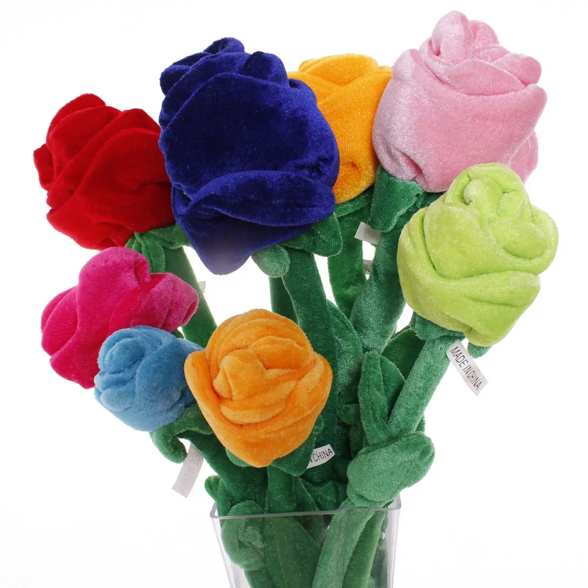 Lovers Large multicolour cartoon plush rose toy,Plush rose wedding gift