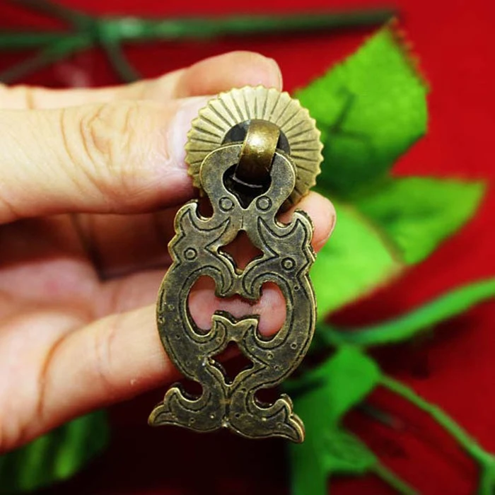 55mm Brass copper Material vintage drawer pulls dragon Pendant Knob Pull / Vintage