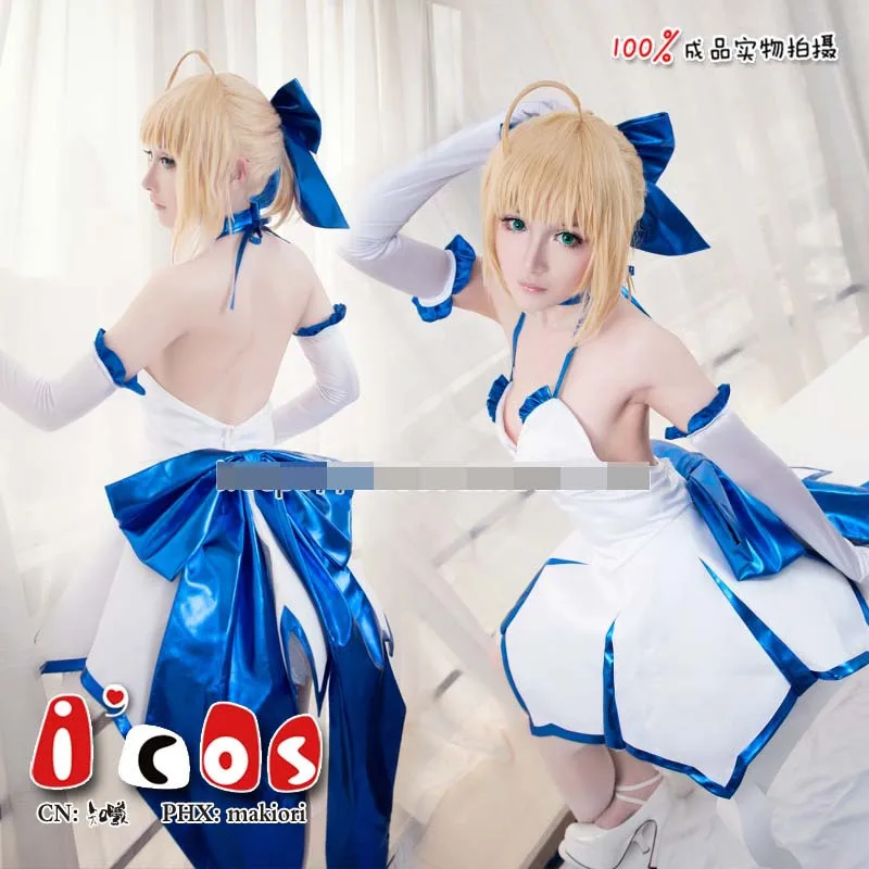 

Fate/stay night saber Blue Lily Women Cos Anime Party Cosplay Costume Uniform Costume Free Shipping