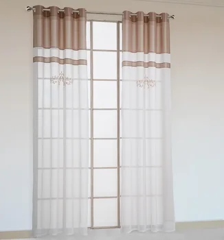 

Junwell 2017 New Fabric Panel Curtains For Living Room Floral Embroidery Curtain For Bedroom Drapes Punching Top Process