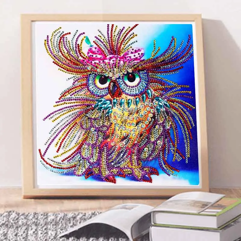 

5D DIY Diamond Painting Owl Pattern Special Shaped Diamond Rhinestone Crystal FP8