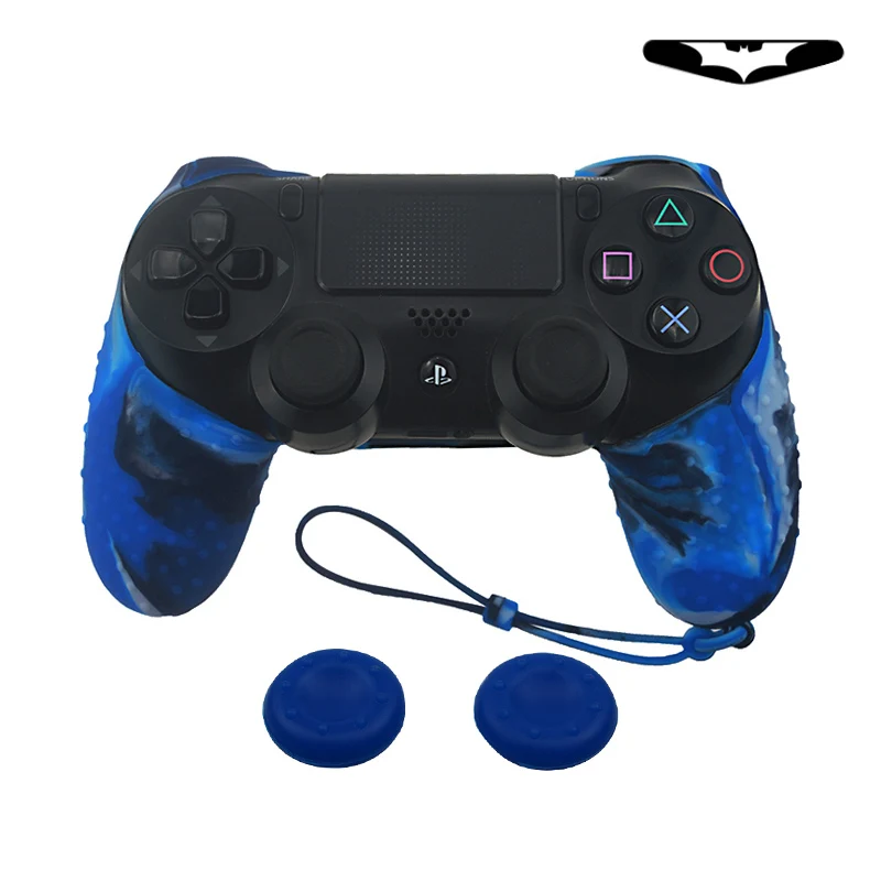 For Sony PS4 Controller Silicone Case Cover For PS4 Gamepads joystick with 2 thumbsticks Grips Cap