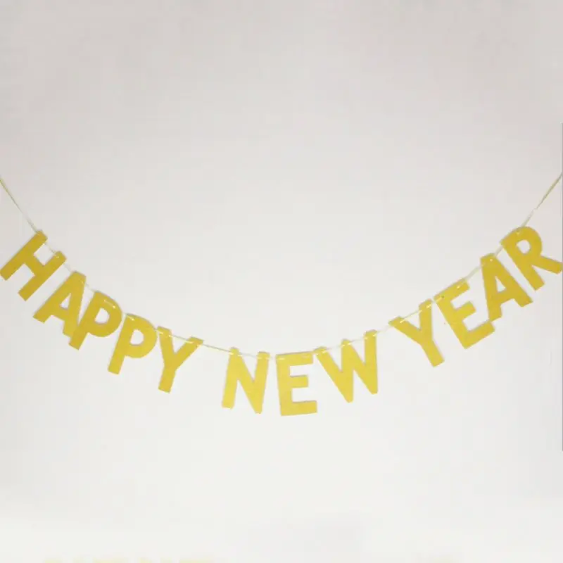 

Happy New Year Banner Garland Glitter Flag Backdrop Party Home Hanging Decor 3M 2 Colors Event Party Banners Streamers