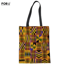 FORUDESIGNS/Африканский Традиционный узор женские сумки для покупок модные льняные переносные дорожные многоразовые продуктовые складные сумки