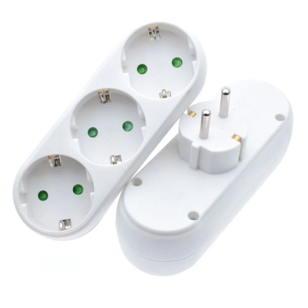 EU Plug 16A Type Conversion Plug 1 TO 3 Way EU Standard Power Adapter Socket EU Plug 16A Type Conversion Plug 1 TO 3 Way EU Standard Power Adapter Socket