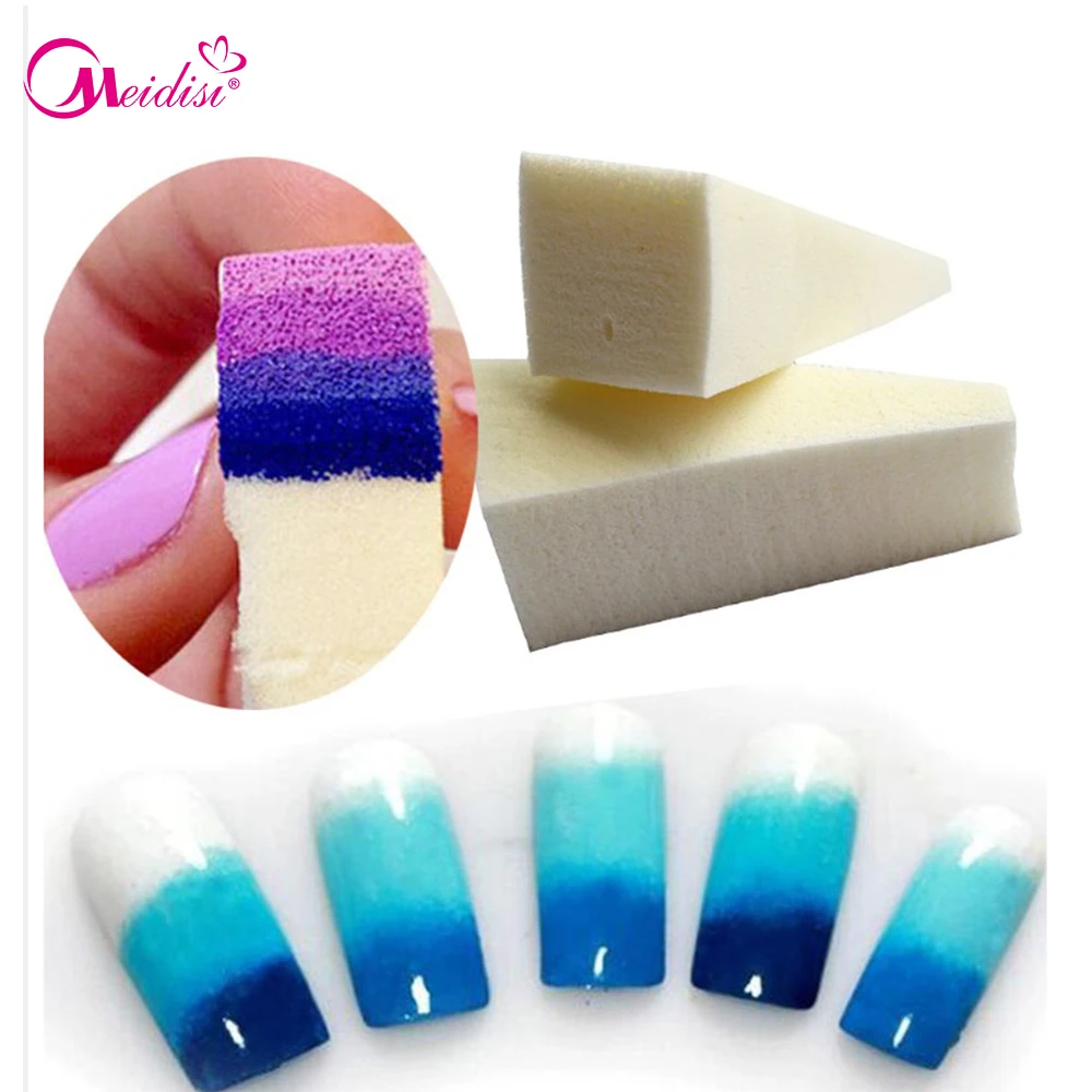 2PCS DIY Creative Soft Sponge Designs for Gradient Magic Nails Tips