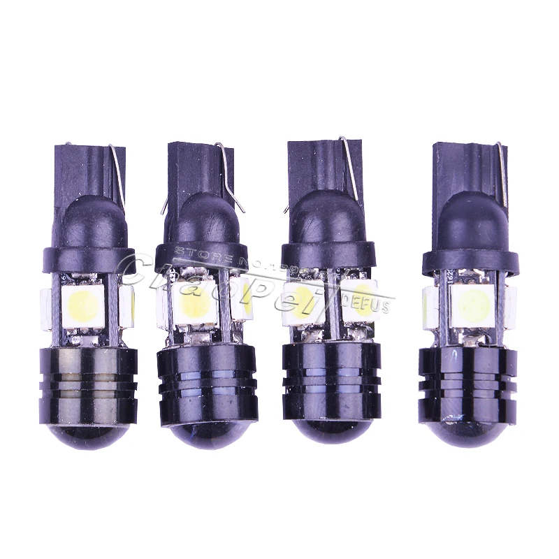 

Original Factory China 4 Pcs/lot T10 LED W5W Light Bulbs 5050 SMD Lens 4 LED 12V Wedge Brightness Car Styling Auto Lamp