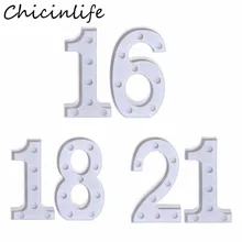 Chicinlife 2 шт 16 18 21 лет светодиодный строка ночной Светильник День рождения стоящий, подвесной светильник для взрослых Юбилей Декор поставки