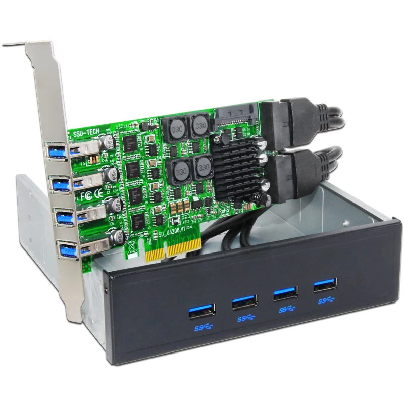 Добавлены карты BTBcoin PCIE USB 3 0 карта PCI E/PCI Express контроллер с 5 25 Фронтальная панель