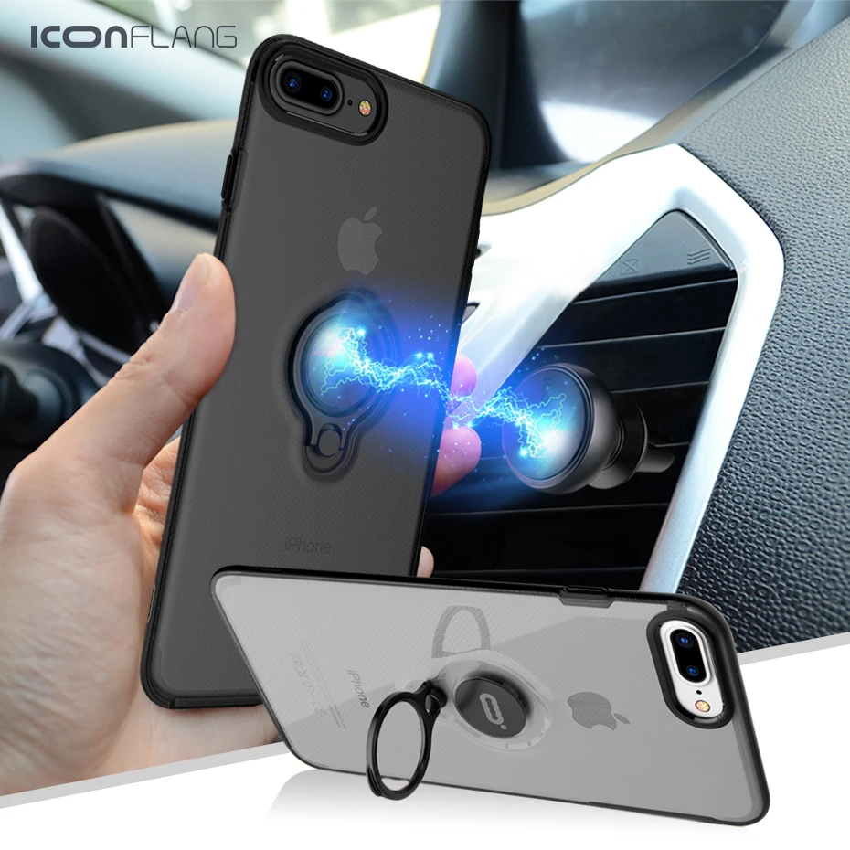

Luxury Shockproof Case For iphone 8 7 6 6s Plus X Metal Ring Holder Combo Phone Cover Cases For iphone X 10 8 7 6 Case Shell