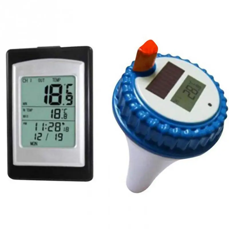 

LCD Display Wireless Thermometer Solar Power Meter with 3 Channels Swimming Pool Wireless Thermometer Hygrometer