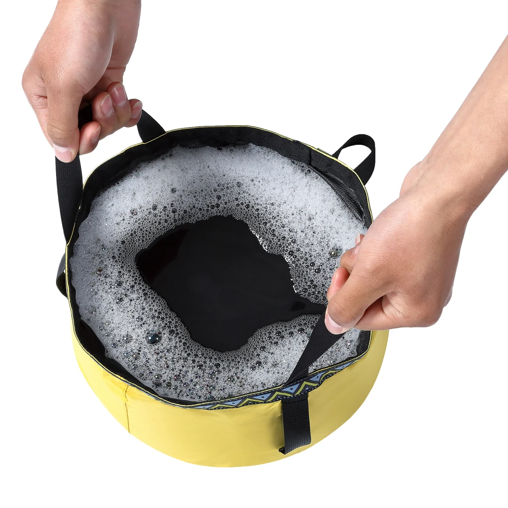 Foldable Sink Wash Basin Washbasin Bucket Outdoor Camping Water Pot Bag 6/8/12L for Kayak Canoe Fishing Picnic Hiking Accessory