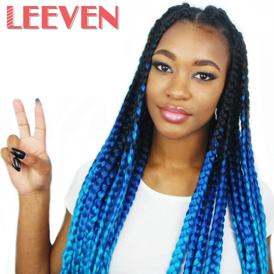 Leeven 24'' 100g 1PCS Crochet Jumbo Braids Hair Synthetic ...