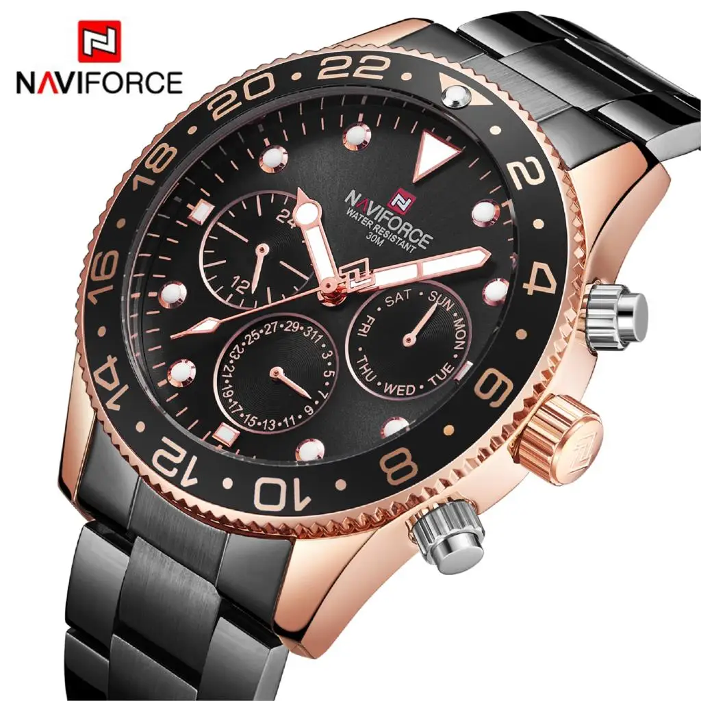 Часы NAVIFORCE мужские кварцевые аналоговые модные спортивные водонепроницаемые до