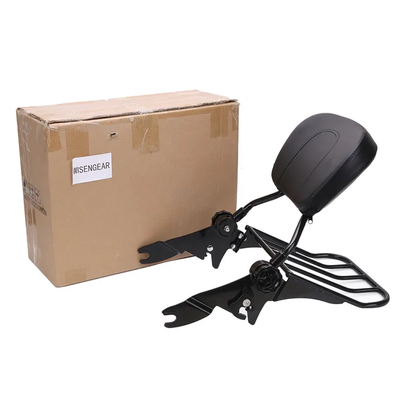 WISENGEAR For Harley Touring Adjustable Backrest Sissy Bar Detachable Luggage Rack Electra Glide Road King Street Glide FLHX FLTR FLHR FLHT 2009 - 2017 (16)