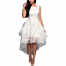 

Wholesale Price Of Sexy White Green Pink Dress Lace Summer Dresses Short Front Long Back Elegant Costume Vestido Clothes