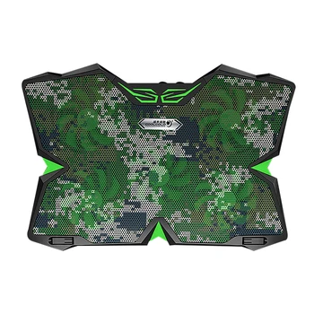 

Hot sale 5 Fan 2 USB Laptop Cooler Cooling Pad Base LED Notebook Cooler Computer USB Fan Stand For Macbook Pro 17 inch