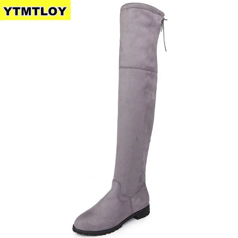 2019 Slim Boots Sexy Over The Knee High Suede Women Snow Boots Women's Fashion Winter Thigh High Boots Shoes Woman Botas Mujer