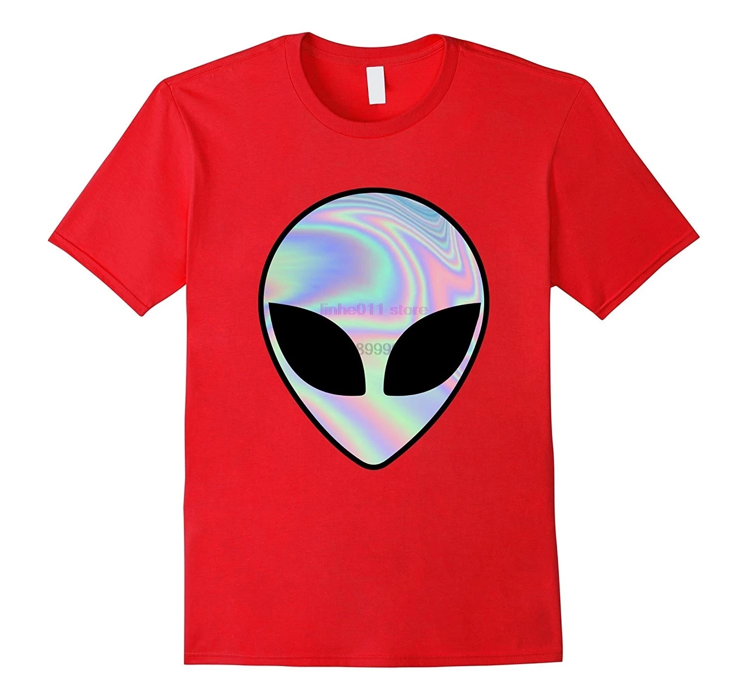 

GILDAN new men shirt Alien Head Holographic Party Rave Trippy Shirt men women