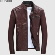 Мотоциклетная кожаная куртка, Мужская Байкерская мотоциклетная черная зимняя куртка, Мужская Байкерская байкерская куртка из искусственной кожи, байкерская куртка из флиса, мужское тонкое пальто, Jaqueta De Couro