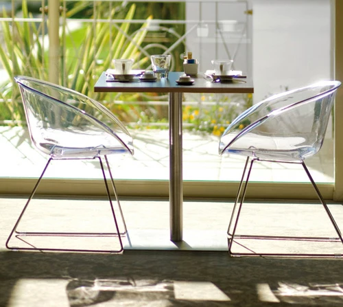 Минималистический современный дизайн чистый прозрачный пластик акриловый классический обеденный стул с металлическая ножка модный дизайн кристалл стулья
