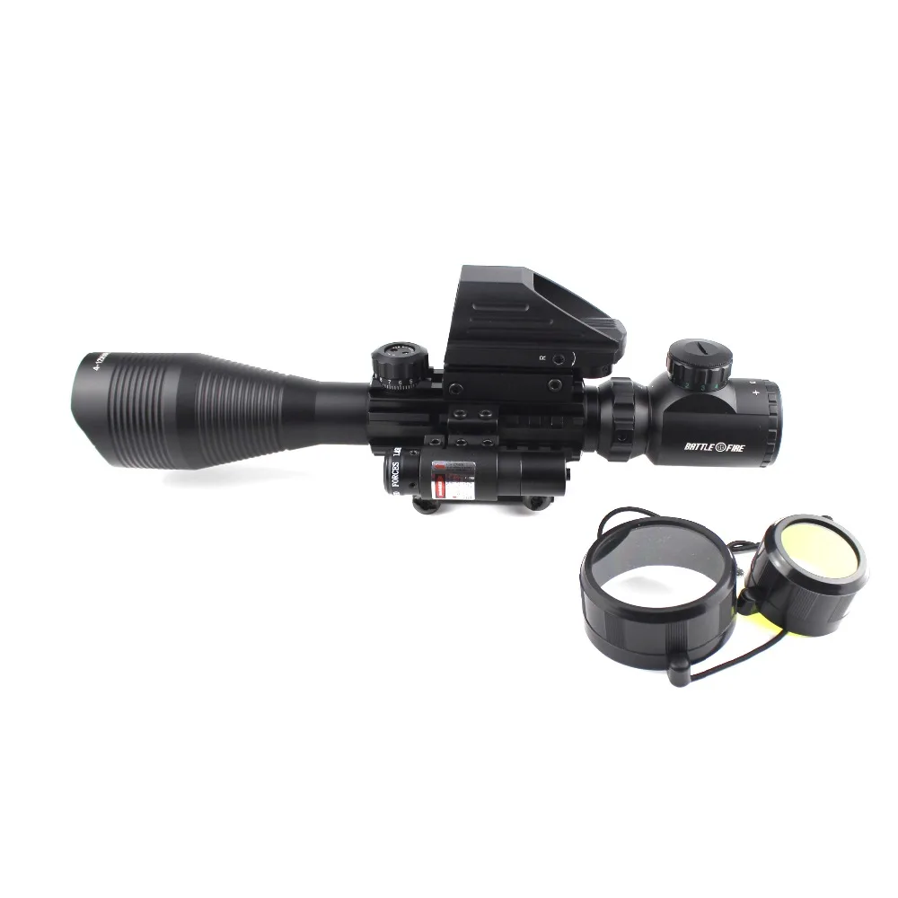 4-12X50 Illuminated Rangefinder Reticle Rifle Scope Holographic 4 Reticle Sight 11mm and 20mm Red Laser Combo RiflescopeIMG_7029