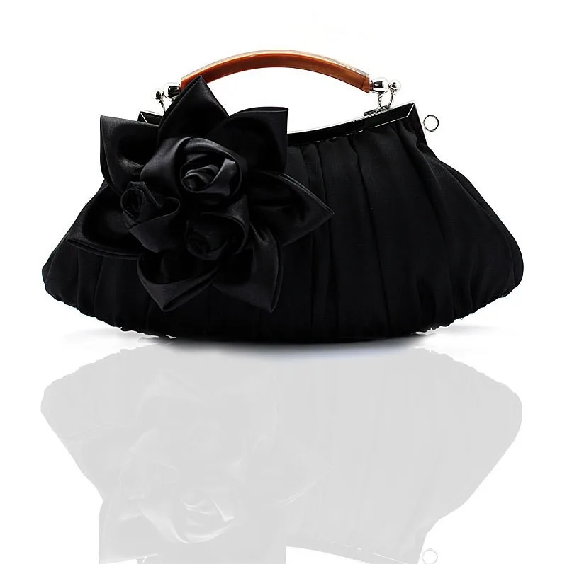 Aliexpress.com : Buy Hot Sale Black Ladies' Satin Handbag Clutch Party ...