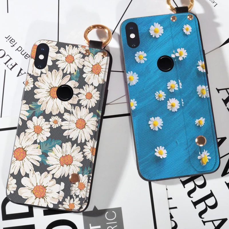 

Flowers Phone Case For XiaoMi Mi Note 3 A1 5X A2 6X Wrist Strap Hand Band Cases For XiaoMi Mi 4C 4i 5 6 5C 5S Plus Bag Cover