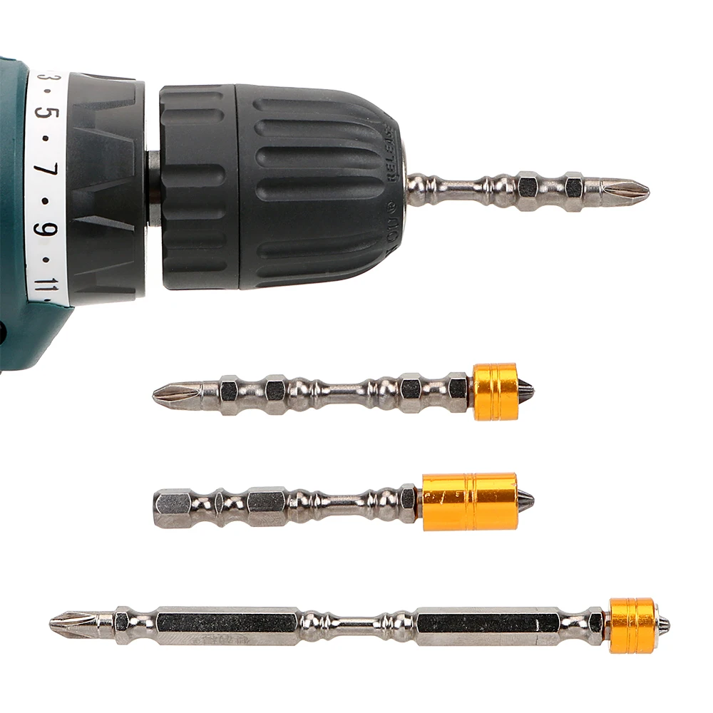 

DIYWORK 65MM 110MM Anti-slip Double Head 1/4" Hex Shank Hardness Magnetic Electric Screwdriver Set Cross Head Screwdriver