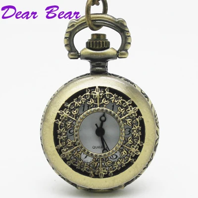 

(3047)Vintage Flower&vine Pocket Watch Necklace, 12pcs/lot, free ship, 2.7cm, Wholesale