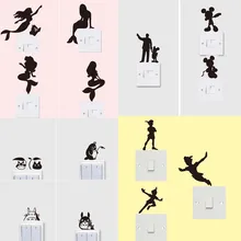 Много стильных забавных наклеек с изображением Русалочки Микки Мауса из мультфильма виниловая наклейка на дверь для спальни современные съемные обои домашний декор