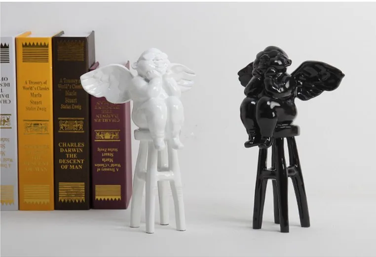 Домашний офис стильные фигурные статуэтки ангела гостиная стол для кабинета украшения Арт Бар декоративные изделия из полимера
