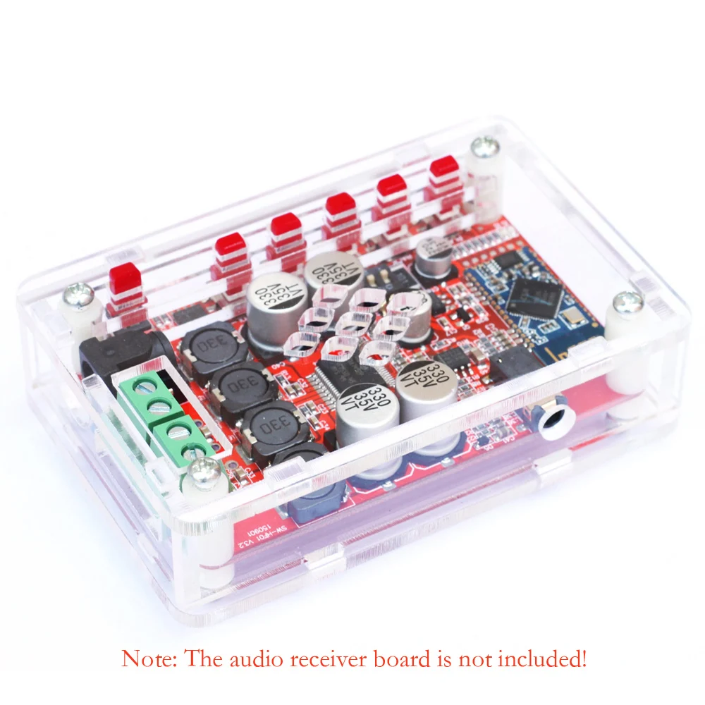Акриловый DIY усилитель плата модуль для TDA7492P 2*25 Вт беспроводной Bluetoo 4,0 аудио приемник чехол оболочка с AUX интерфейсом