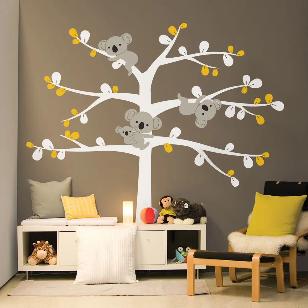 

Oversize Cute Koala Tree Wall Decals For Nursery Custom Color Australia Koslas Tree Wall Stickers For Kids Room Wall Tattoo A395