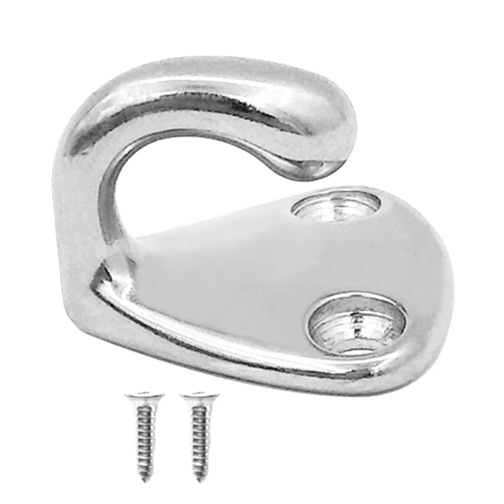 Marine Grade Stainless Steel Boat Hook Coat and Hat Hook Wall Mount  Marine Hook Holder Bracket 28mm Silver