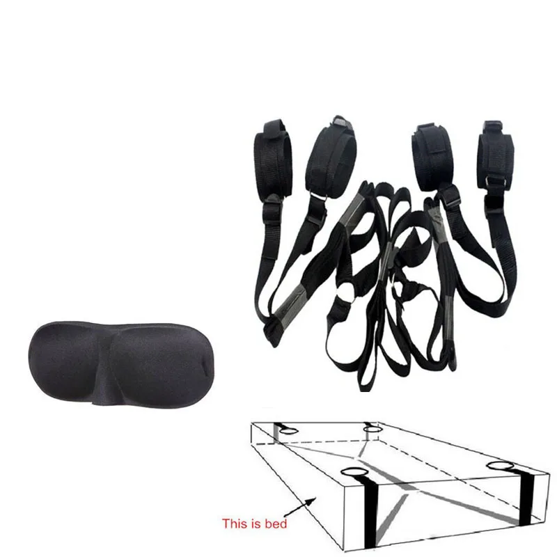 

BDSM Bed Restraint Bondage System ,Under the Bed Wrist and Ankle Cuff Restraint Kit Tie up,Halloween Costume ,Adult Sex Toys