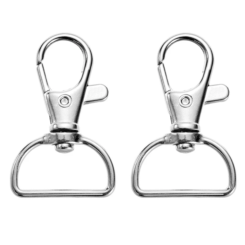 20 piezas plata Metal clásico Diy encanto corchete de langosta giratoria Clips ganchos clave Llavero anillo dividido Llavero