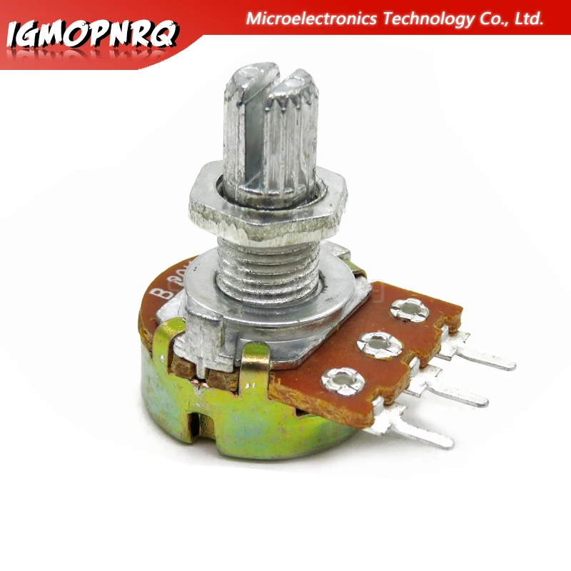 Potentiometer Kit Multiturn Potentiometer 10PCS WH148 3PIN 15mm Shaft With Nuts And Washers