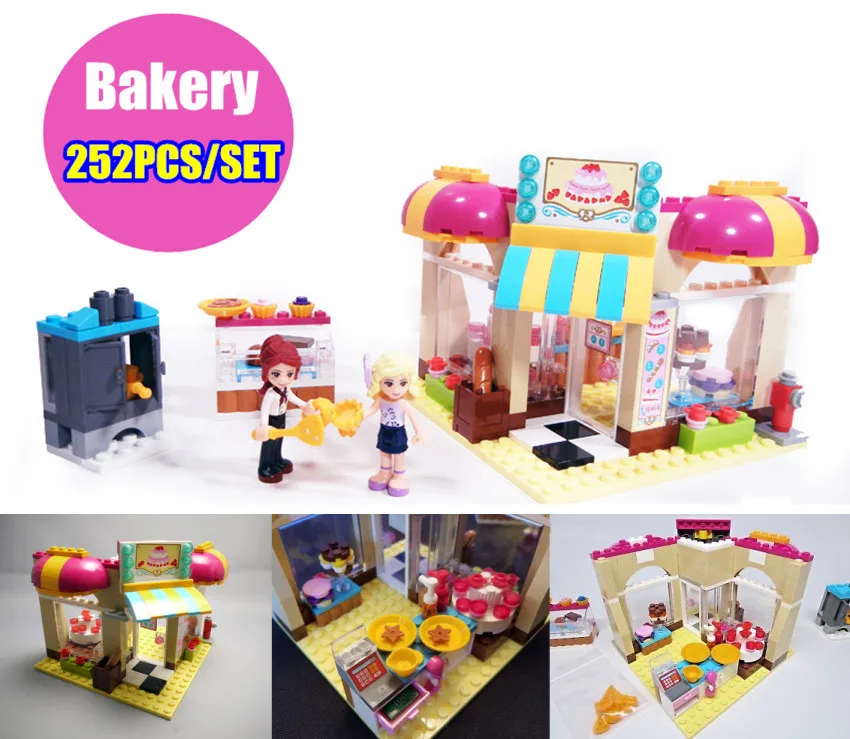 

New heartlake friends cake shop series fit friends figures city model building blocks bricks Girl diy toys kid gift