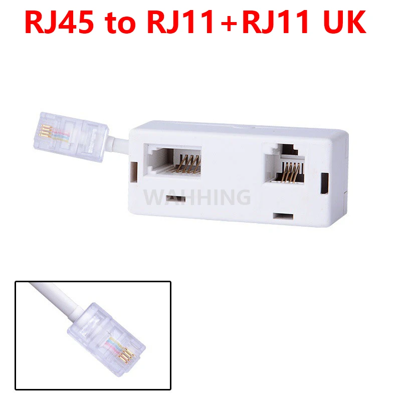 

New RJ45 Jack to BT 6P4C RJ11 UK Female Secondary Telephone Splitter Line Extension Cable Adapter Converter HY1341
