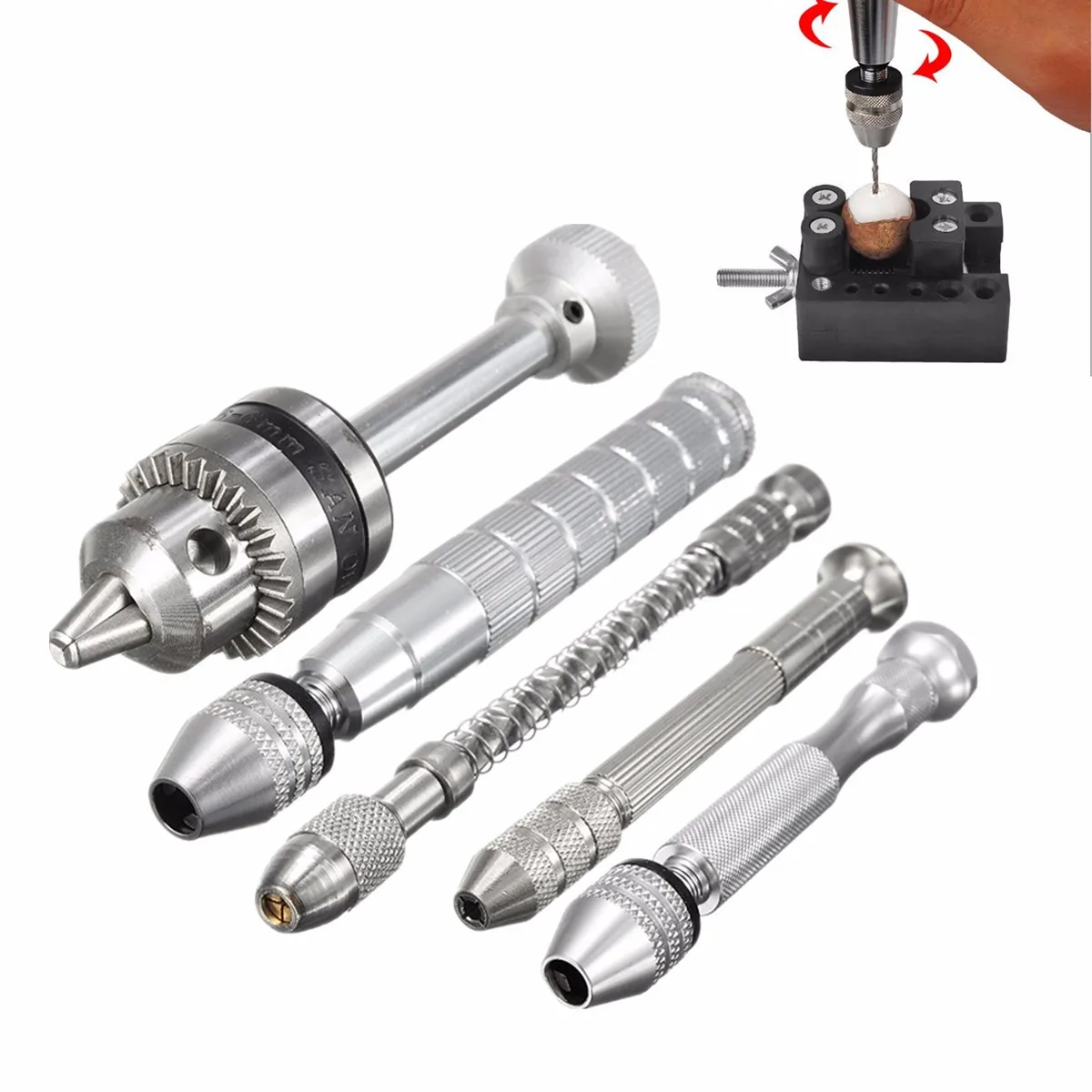 

Good Quality 1PCS Type B Mini Micro Spiral Punch Hand Hold Manual Drill Chuck Pin Wood Jewelry Tool Type B/E/J/U/V