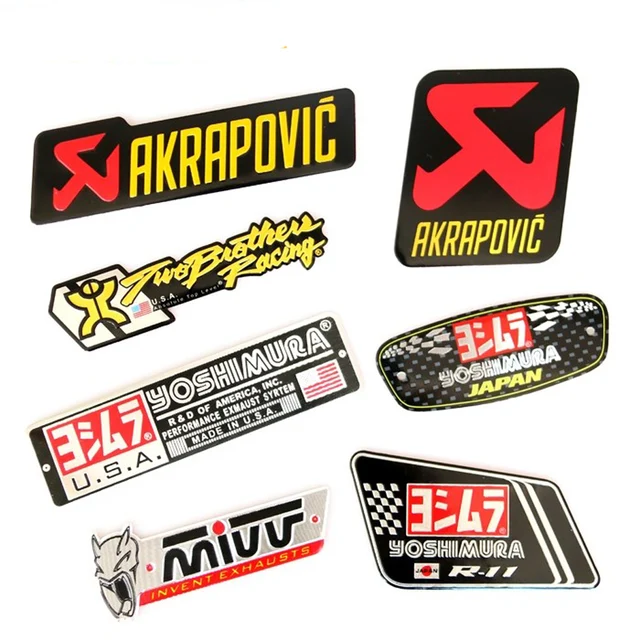 1Piece Motorcycle 3D Aluminium Heat resistant label exhaust pipe Cool