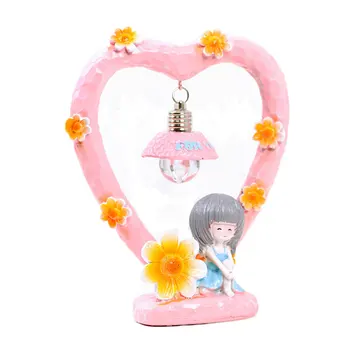 

European Cute Flower Fairy Nightlight Resin Crafts Figurines Study Living Room Bedroom Desktop Decorations Creative Student Gift