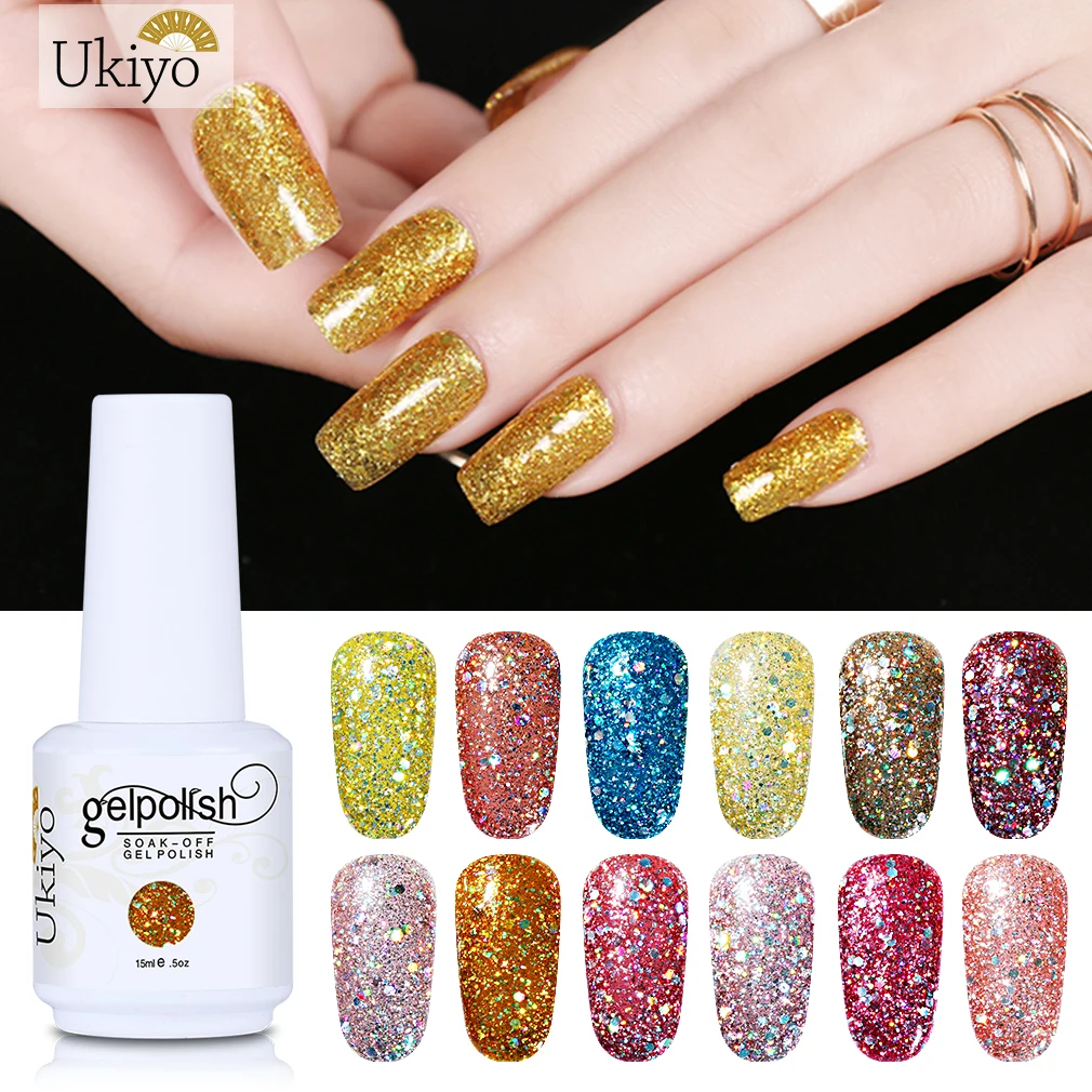 

Ukiyo 15ml Bling Color UV Gel Nail Polish Soak Off Semi Permanent Paint Gellak Hybrid Varnish Enamel Lucky Lacquer 108 Colors